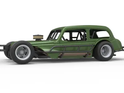 Vintage Asphalt Modified stock car V7 Scale 1 to 25 3D print model