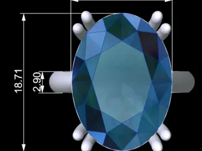 Classic Big Oval Ring 3D print model