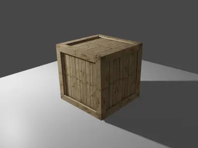 Wood Box - Caixa de Madeira Low-poly 3D model