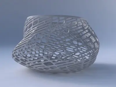 Bowl twisted elipse with lattice tiles 3D print model