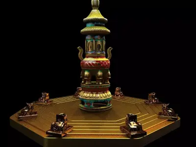 Chinese Bronze Incense  3D model