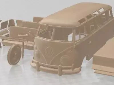 Volkswagen Transporter T1 Railway 1950 Printable Van 3D print model