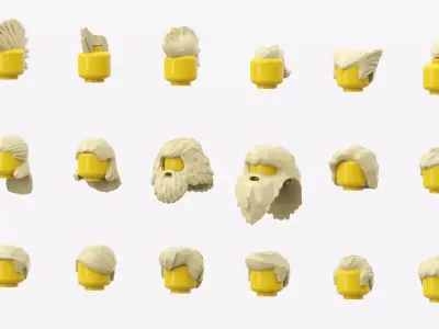 TwindBricks3D - Minifigure Hair pack 4 3D print model