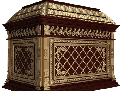 Chest 08 Red Low-poly 3D model