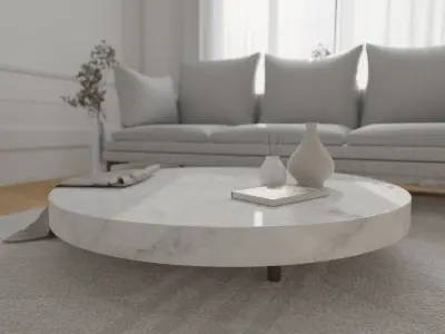 CHEAP MODELZ Marble coffee table including decorations Low-poly 3D model