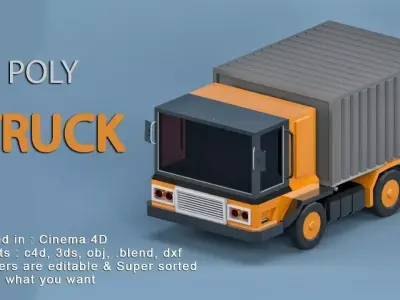 Truck container Low-poly 3D model