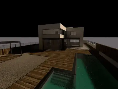 Casa Scene-villa-modern house 3D model
