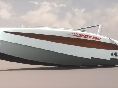 Speed Boat 2 Low-poly 3D model