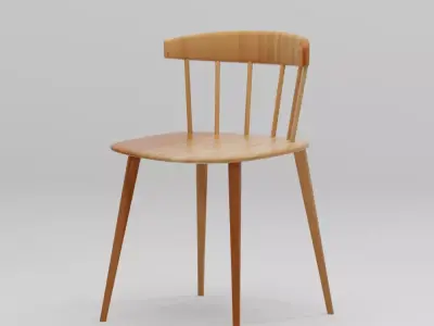 Wooden Chair Low-poly 3D model