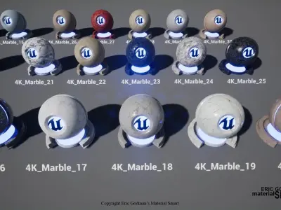 Optimized Marble World Aligned Materials 3D model