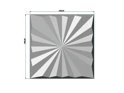 Faceted decor panel relief 3D print model