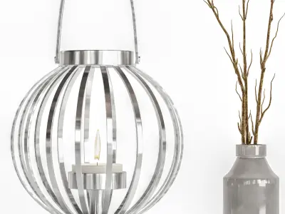 decorative candle set  Free 3D model
