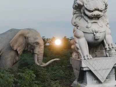 Cinematic Animated Elephant 3D model