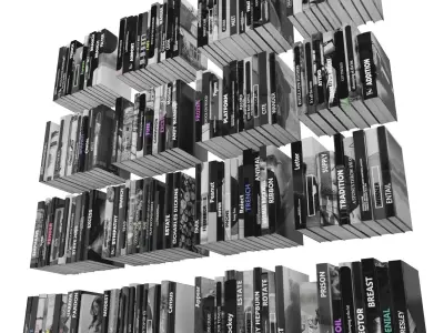 Books 150 pieces 3-8-2 Low-poly 3D model