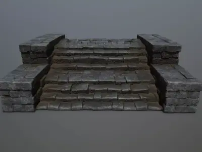 Ruin Stairs Low-poly 3D model