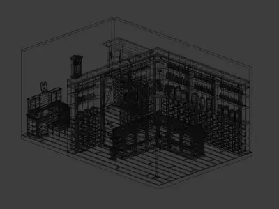 Apothecary pendulum clock Low-poly 3D model