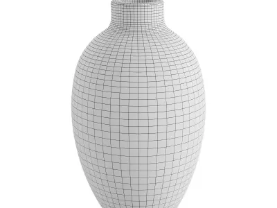 Black decorative ceramic vase with pattern 3D model