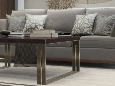 BALTHUS SOFA   MILTON STOOL    CAVUS  LIGHT   10 in 1 3D model 3D model