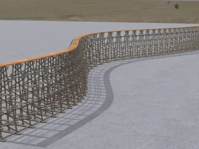 Wooden trestle bridge 3D model  Low-poly 3D model