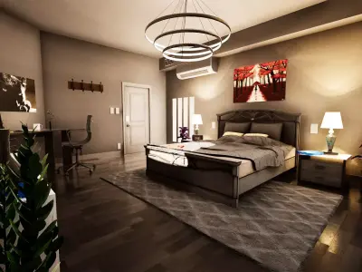 Bedroom  Furniture Package  80 Variations Low-poly 3D model