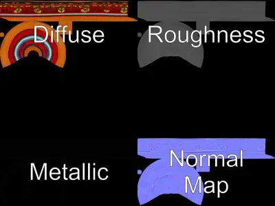 Colorful Spinning Top Model Pack Low-poly 3D model