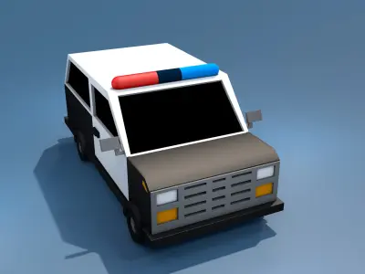 Cartoon-Police-Car Low-poly 3D model