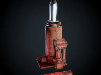Hydraulic Jack PBR LowPoly Low-poly 3D model