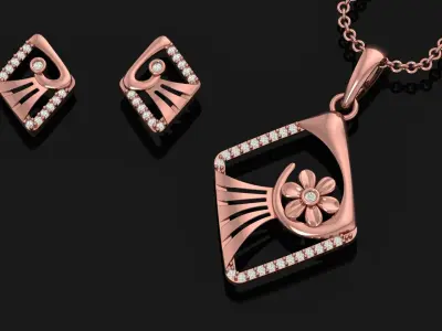 Pendant Necklace 3D print model 12