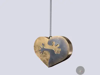 Heart hug decor and pendant for visualization and 3D print 3D model