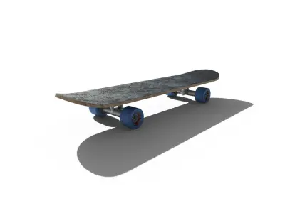 PBR Old Skateboard Low-poly 3D model