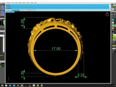 Luxury Horse Motif Openwork Signet Ring for Men 4319 3D print model