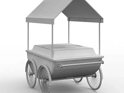 old Ice Cream Cart 3D model