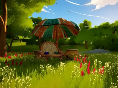 Stylized Forest House Low-poly 3D model