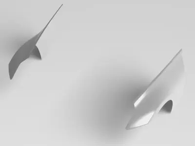 370Z Z34 Front Fenders Exterior Surface Model - 3D Laser-Scanned 3D model