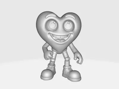 Cute Heart Character Valentine s Day Adorable Love Figurine  3D print model