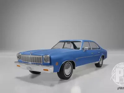 1975 Chevy Malibu Classic 4 door Low-poly 3D model