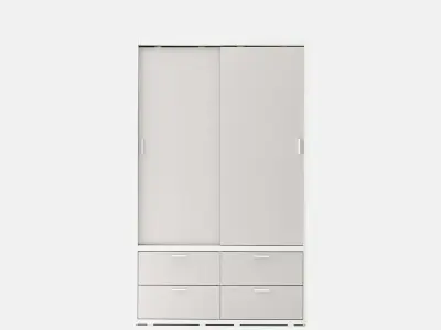 Spacer sliding wardrobe 1200 hanger shelf drawer 3D model