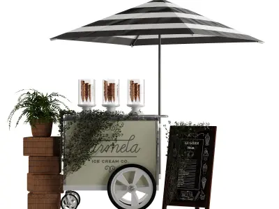 ice cream cart 3D model