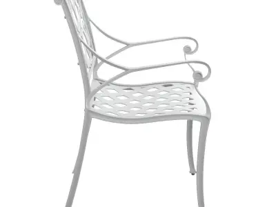 Home Styles Biscayne Set of 2 White Metal Frame Stationary chair 3D model