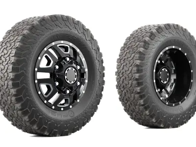 Truck Wheel Low-poly 3D model