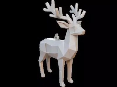 Low Poly Reindeer Ornament 3D print model