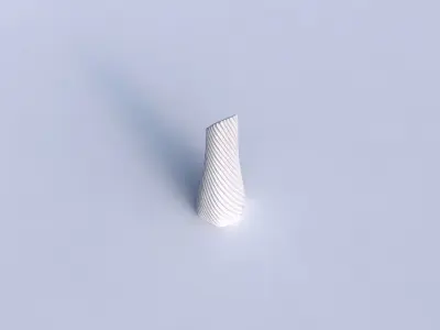 Vase top bent hexagon with bent extruded lines 2 3D print model