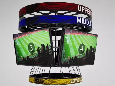Jumbotron squared scoreboard display Low-poly 3D model