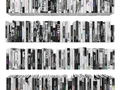 Books 150 pieces 2-7-2 Low-poly 3D model