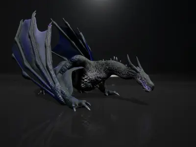 Dragon 8 Wyvern UE4 and Unity Low-poly 3D model