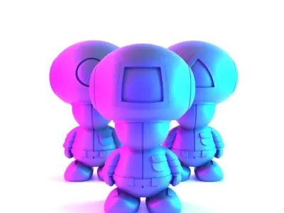 Squid Games Toad Trooper Mario Bros toy 3D print model