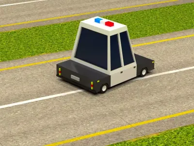 Cartoon Low Poly  Crossover Police Car Low-poly 3D model Low-poly 3D model