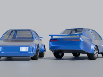 car blue  Low-poly 3D model