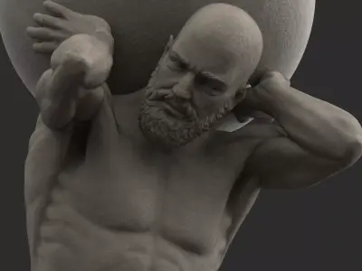 Atlas Statue Low-poly 3D model