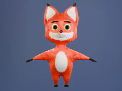 cartoon fox 3D model